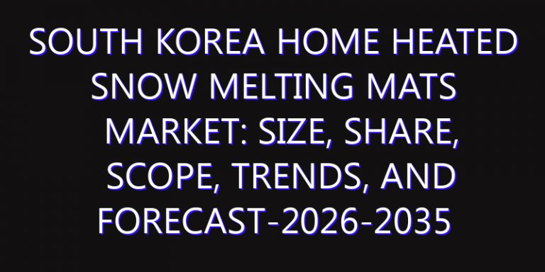South Korea Home Heated Snow Melting Mats Market: Size, Share, Scope, Trends, and Forecast-2026-2035