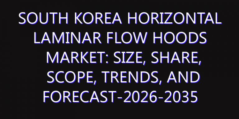 South Korea Horizontal Laminar Flow Hoods Market: Size, Share, Scope, Trends, and Forecast-2026-2035