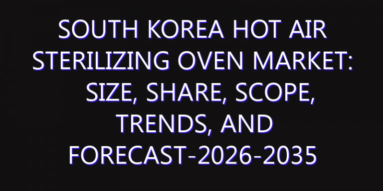 South Korea Hot Air Sterilizing Oven Market: Size, Share, Scope, Trends, and Forecast-2026-2035