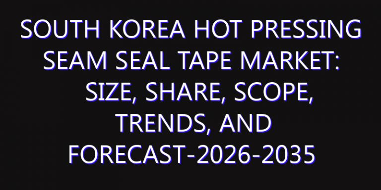 South Korea Hot Pressing Seam Seal Tape Market: Size, Share, Scope, Trends, and Forecast-2026-2035