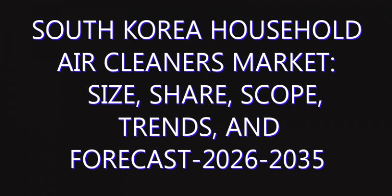 South Korea Household Air Cleaners Market: Size, Share, Scope, Trends, and Forecast-2026-2035