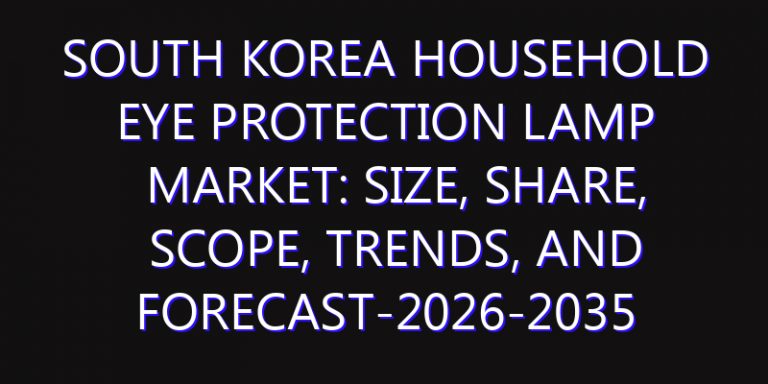 South Korea Household Eye Protection Lamp Market: Size, Share, Scope, Trends, and Forecast-2026-2035