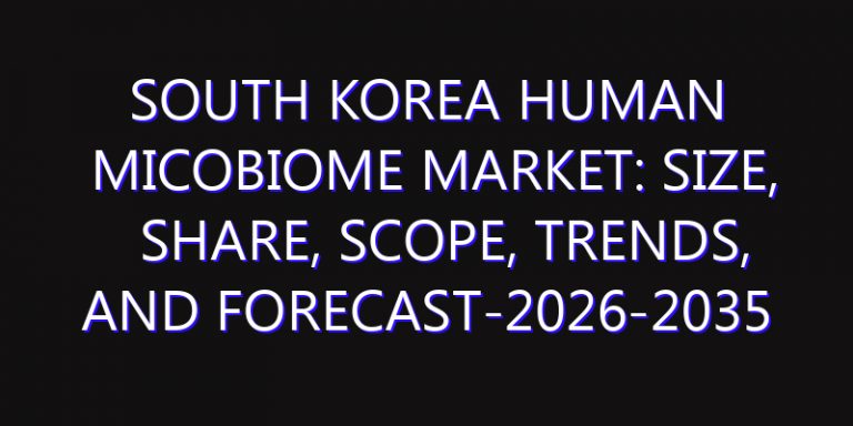 South Korea Human Micobiome Market: Size, Share, Scope, Trends, and Forecast-2026-2035