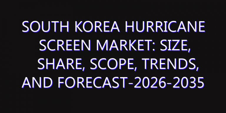 South Korea Hurricane Screen Market: Size, Share, Scope, Trends, and Forecast-2026-2035