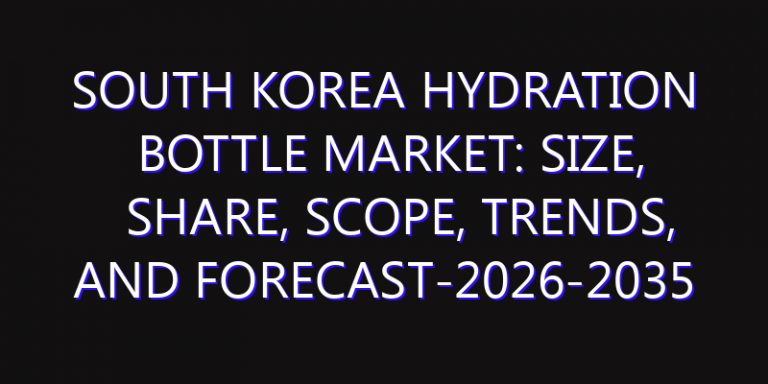 South Korea Hydration Bottle Market: Size, Share, Scope, Trends, and Forecast-2026-2035