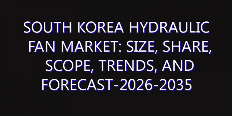 South Korea Hydraulic Fan Market: Size, Share, Scope, Trends, and Forecast-2026-2035
