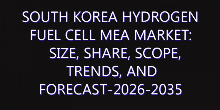 South Korea Hydrogen Fuel Cell MEA Market: Size, Share, Scope, Trends, and Forecast-2026-2035