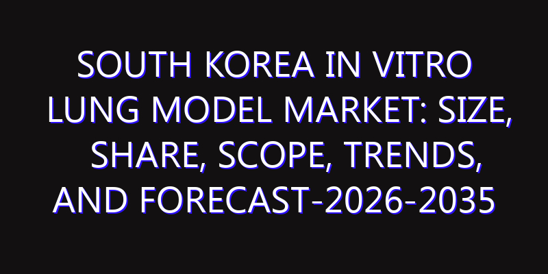 South Korea In Vitro Lung Model Market: Size, Share, Scope, Trends, and Forecast-2026-2035