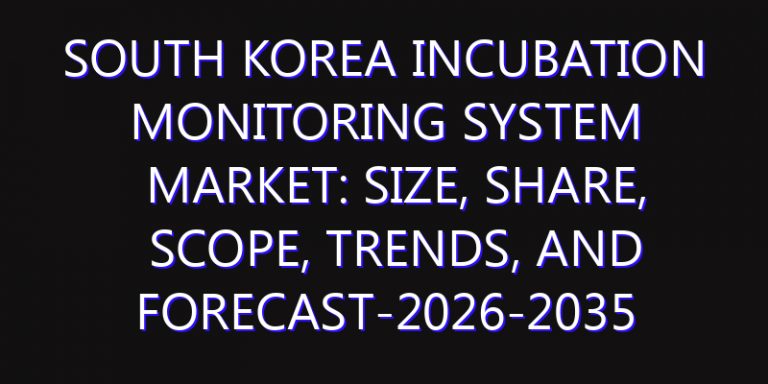 South Korea Incubation Monitoring System Market: Size, Share, Scope, Trends, and Forecast-2026-2035