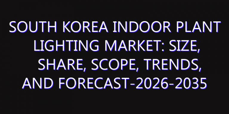 South Korea Indoor Plant Lighting Market: Size, Share, Scope, Trends, and Forecast-2026-2035