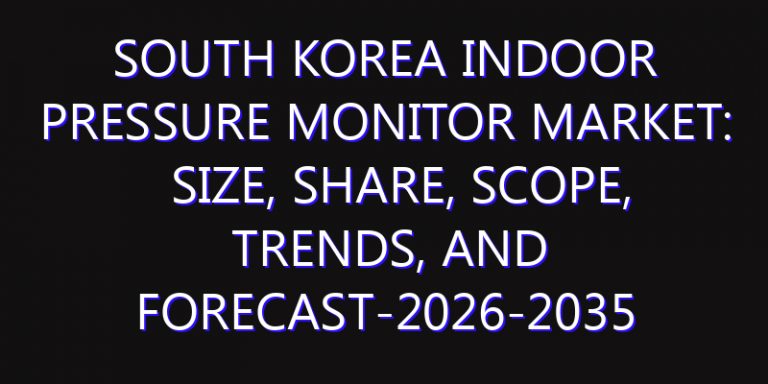 South Korea Indoor Pressure Monitor Market: Size, Share, Scope, Trends, and Forecast-2026-2035