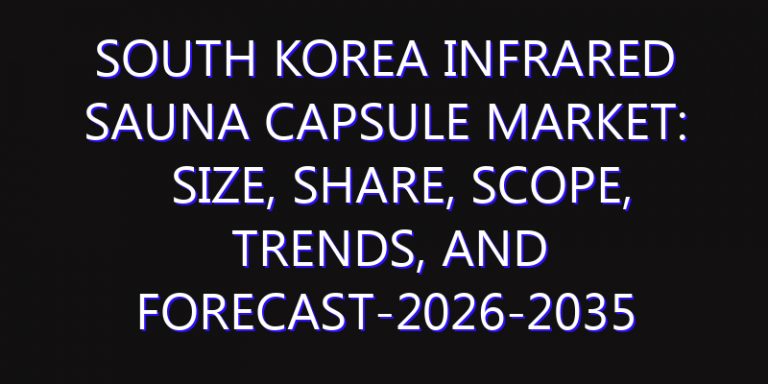 South Korea Infrared Sauna Capsule Market: Size, Share, Scope, Trends, and Forecast-2026-2035