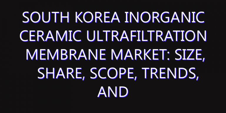 South Korea Inorganic Ceramic Ultrafiltration Membrane Market: Size, Share, Scope, Trends, and Forecast-2026-2035