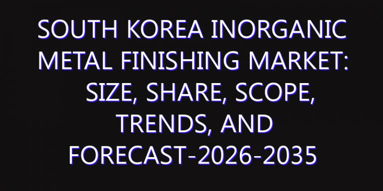 South Korea Inorganic Metal Finishing Market: Size, Share, Scope, Trends, and Forecast-2026-2035