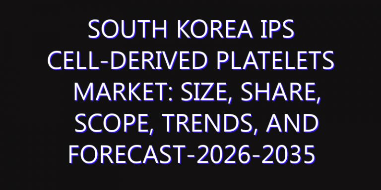 South Korea IPS Cell-derived Platelets Market: Size, Share, Scope, Trends, and Forecast-2026-2035