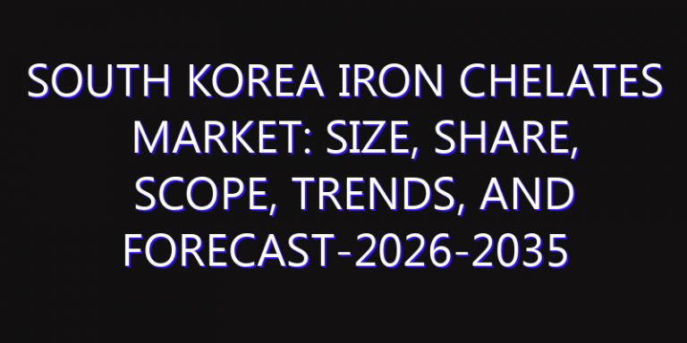 South Korea Iron Chelates Market: Size, Share, Scope, Trends, and Forecast-2026-2035