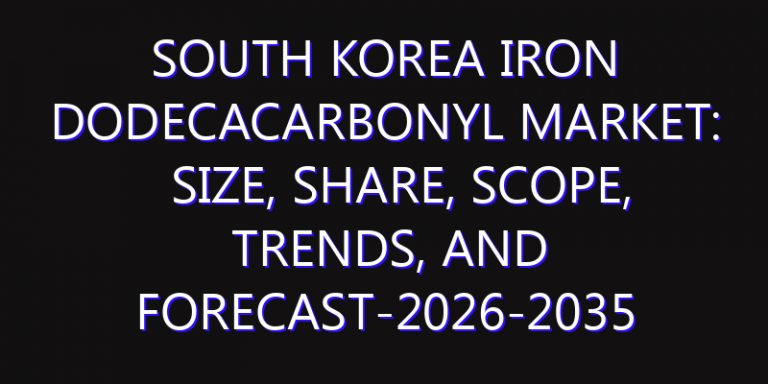 South Korea Iron Dodecacarbonyl Market: Size, Share, Scope, Trends, and Forecast-2026-2035