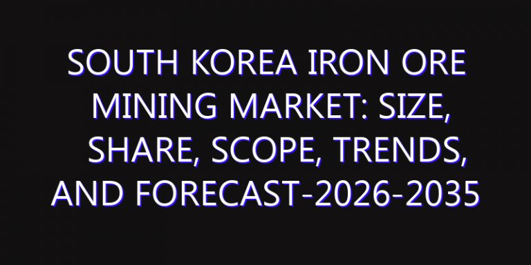 South Korea Iron Ore Mining Market: Size, Share, Scope, Trends, and Forecast-2026-2035