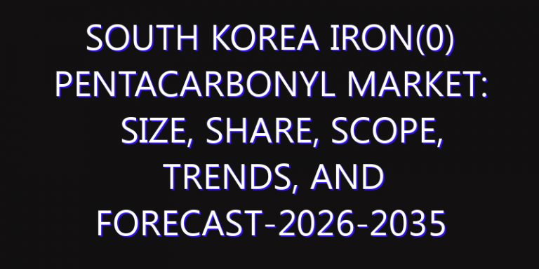 South Korea Iron(0) Pentacarbonyl Market: Size, Share, Scope, Trends, and Forecast-2026-2035