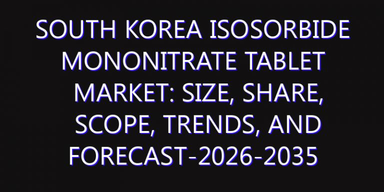 South Korea Isosorbide Mononitrate Tablet Market: Size, Share, Scope, Trends, and Forecast-2026-2035