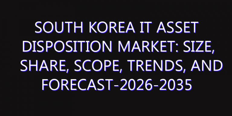 South Korea IT Asset Disposition Market: Size, Share, Scope, Trends, and Forecast-2026-2035