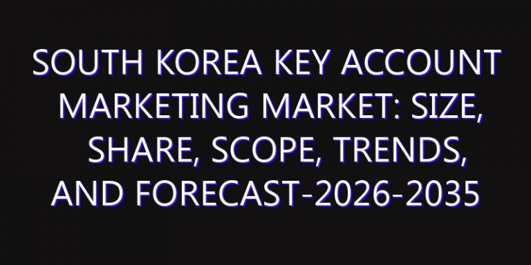 South Korea Key Account Marketing Market: Size, Share, Scope, Trends, and Forecast-2026-2035