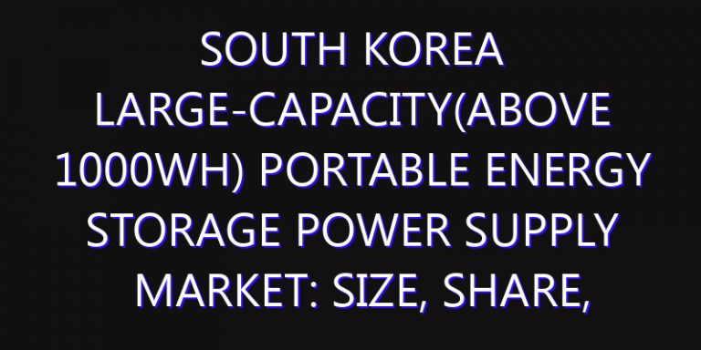 South Korea Large-Capacity(Above 1000Wh) Portable Energy Storage Power Supply Market: Size, Share, Scope, Trends, and Forecast-2026-2035