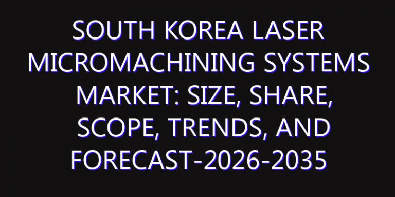South Korea Laser Micromachining Systems Market: Size, Share, Scope, Trends, and Forecast-2026-2035