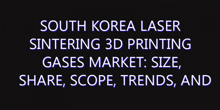 South Korea Laser Sintering 3D Printing Gases Market: Size, Share, Scope, Trends, and Forecast-2026-2035