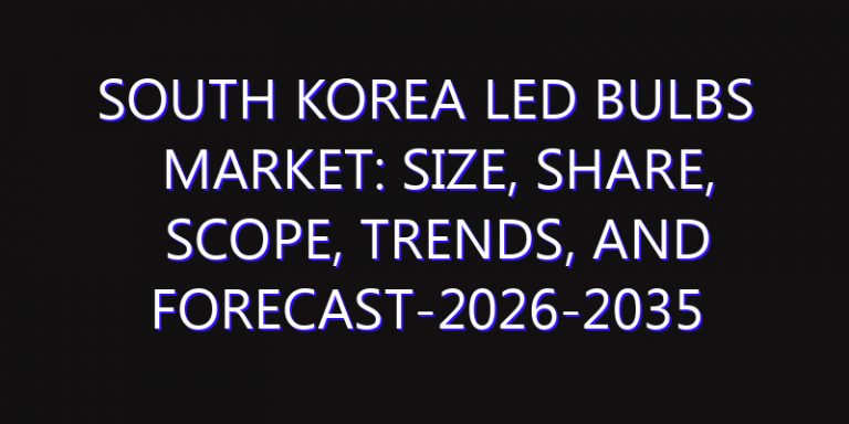 South Korea LED Bulbs Market: Size, Share, Scope, Trends, and Forecast-2026-2035