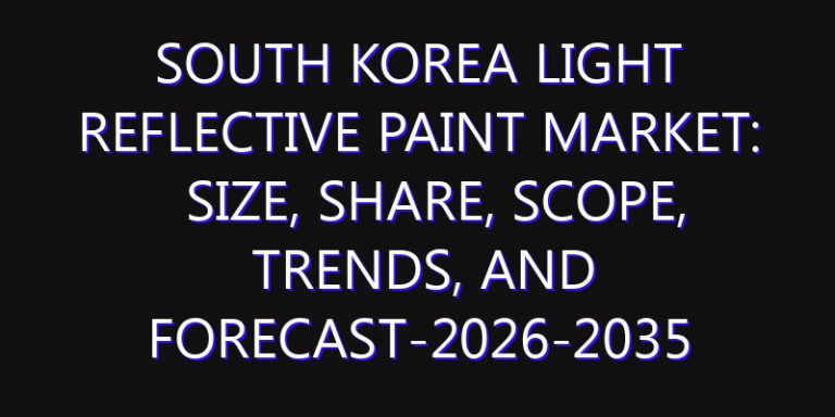 South Korea Light Reflective Paint Market: Size, Share, Scope, Trends, and Forecast-2026-2035