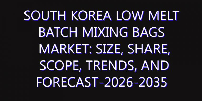 South Korea Low Melt Batch Mixing Bags Market: Size, Share, Scope, Trends, and Forecast-2026-2035