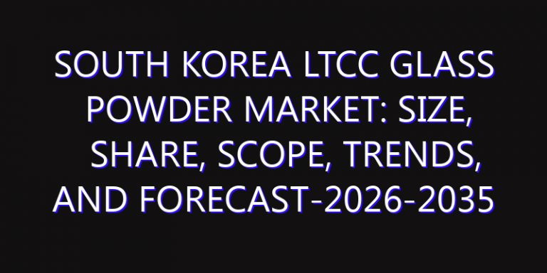 South Korea LTCC Glass Powder Market: Size, Share, Scope, Trends, and Forecast-2026-2035
