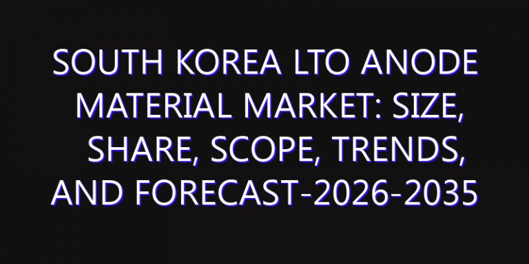 South Korea Lto Anode Material Market: Size, Share, Scope, Trends, and Forecast-2026-2035