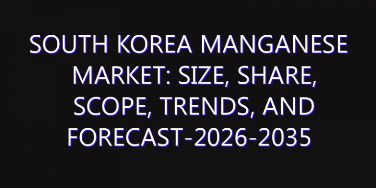 South Korea Manganese Market: Size, Share, Scope, Trends, and Forecast-2026-2035