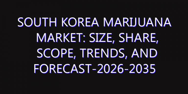 South Korea Marijuana Market: Size, Share, Scope, Trends, and Forecast-2026-2035