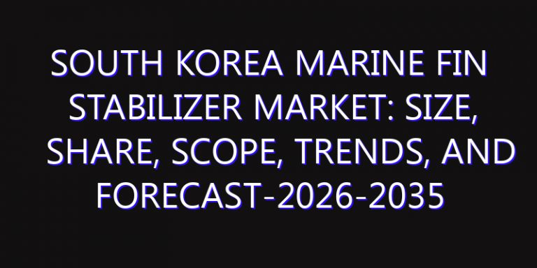 South Korea Marine Fin Stabilizer Market: Size, Share, Scope, Trends, and Forecast-2026-2035