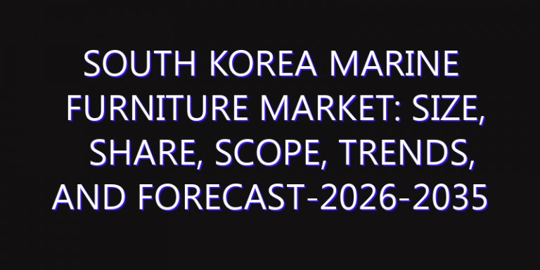 South Korea Marine Furniture Market: Size, Share, Scope, Trends, and Forecast-2026-2035