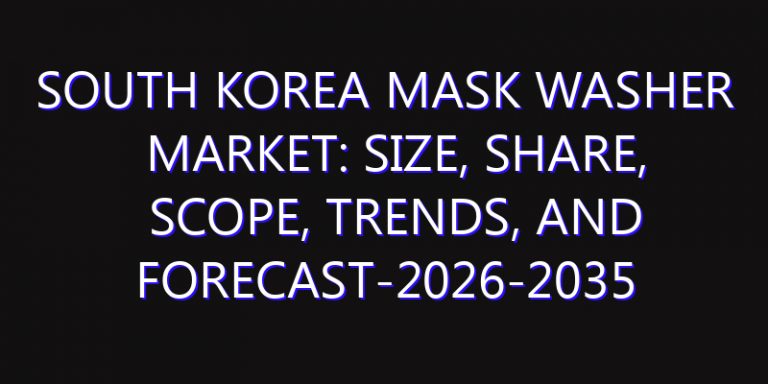 South Korea Mask Washer Market: Size, Share, Scope, Trends, and Forecast-2026-2035