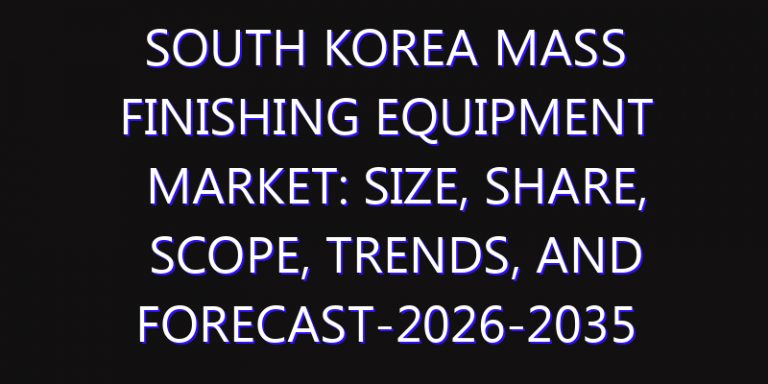 South Korea Mass Finishing Equipment Market: Size, Share, Scope, Trends, and Forecast-2026-2035