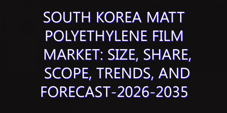 South Korea Matt Polyethylene Film Market: Size, Share, Scope, Trends, and Forecast-2026-2035