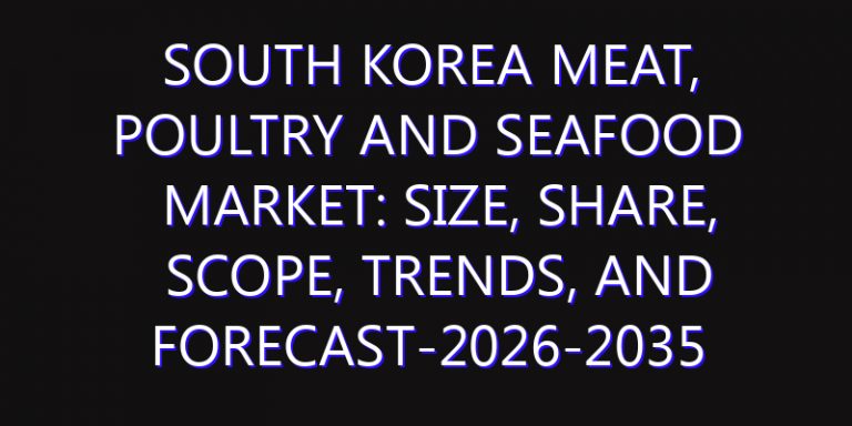 South Korea Meat, Poultry and Seafood Market: Size, Share, Scope, Trends, and Forecast-2026-2035