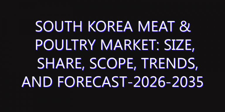 South Korea Meat & Poultry Market: Size, Share, Scope, Trends, and Forecast-2026-2035