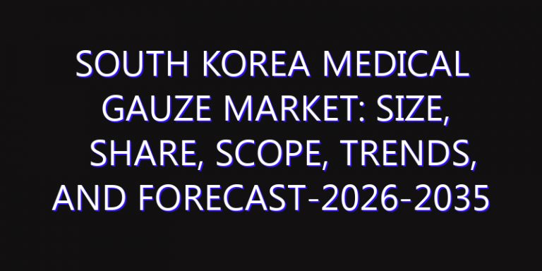South Korea Medical Gauze Market: Size, Share, Scope, Trends, and Forecast-2026-2035