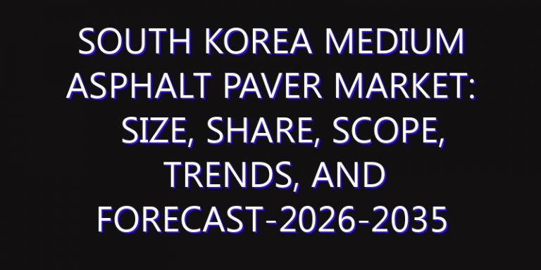 South Korea Medium Asphalt Paver Market: Size, Share, Scope, Trends, and Forecast-2026-2035
