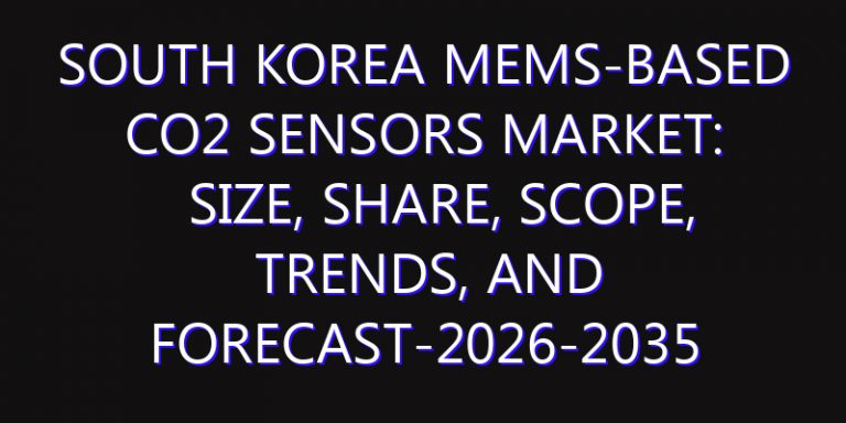 South Korea MEMS-based CO2 Sensors Market: Size, Share, Scope, Trends, and Forecast-2026-2035