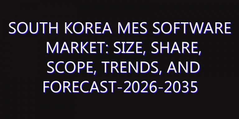 South Korea MES Software Market: Size, Share, Scope, Trends, and Forecast-2026-2035