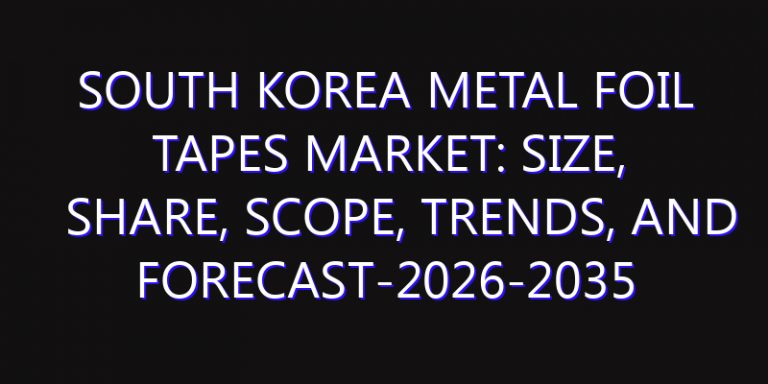 South Korea Metal Foil Tapes Market: Size, Share, Scope, Trends, and Forecast-2026-2035