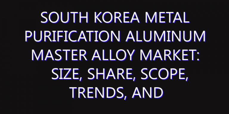 South Korea Metal Purification Aluminum Master Alloy Market: Size, Share, Scope, Trends, and Forecast-2026-2035