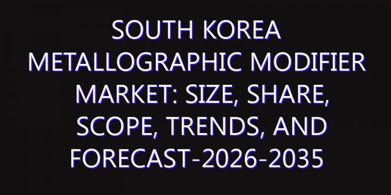South Korea Metallographic Modifier Market: Size, Share, Scope, Trends, and Forecast-2026-2035
